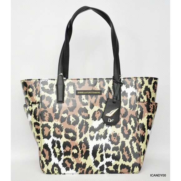 Diane Von Furstenberg Handbags - Diane Von Furstenberg Ready To Go Pocket Tote Shopper Bag Leopard Nwt $195